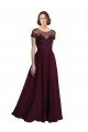 Sydney Full Length Beaded and Embroidered Tulle Bodice Long Chiffon Bridesmaid Dress