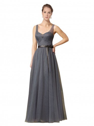 Shop Sweetheart Long Tulle Bridesmaid Dress with Sash Sydney