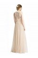 Full Length Tulle Bridesmaid Dress with Corded Lace Over Sweetheart Neckline