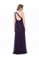 Sydney One Shoulder Long Tulle Bridesmaid Gown with Sheer Netting Strap
