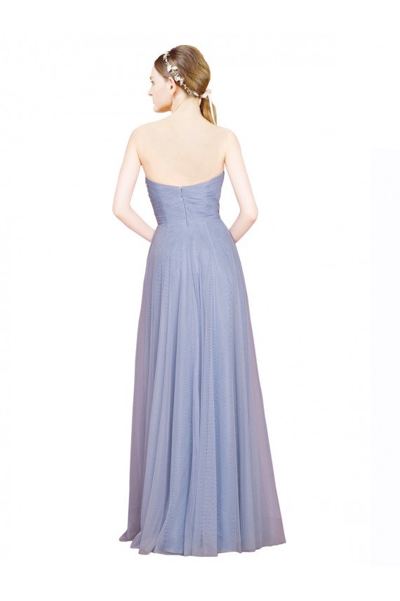 Strapless Sweetheart A-Line Tulle Bridesmaid Dress with Low Back