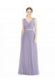 Sydney Wide Straps V-Neck Long Tulle Bridesmaids with Belt