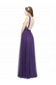 Twisted Straps Sweeheart Long Tulle Bridesmaid Dress Open Back