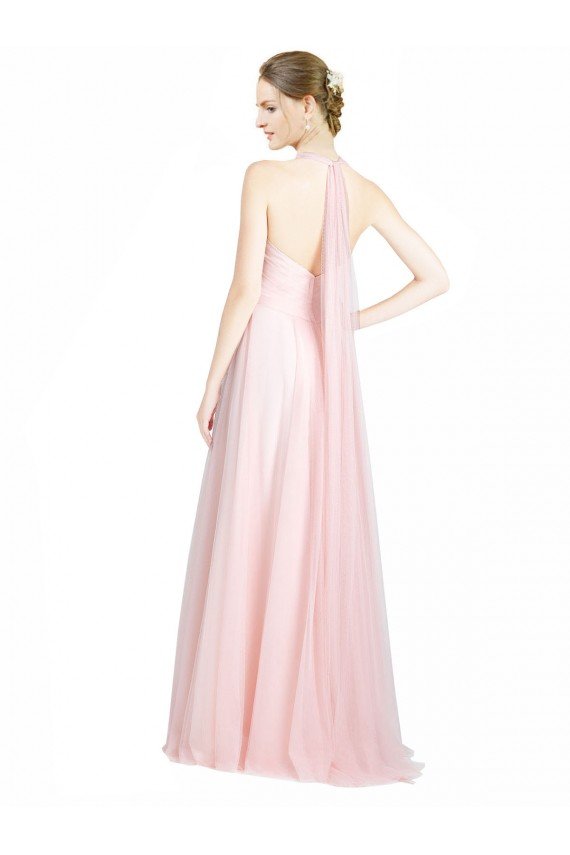 Sydney Ruched Sweetheart Neckline A-Line Tulle Bridesmaid Dress with Tie Open Back