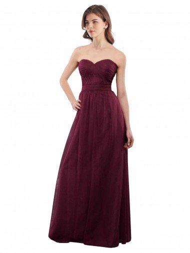 Sydney Strapless Tulle A-line bridesmaid dress with pleated top