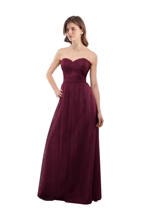 Sydney Strapless Tulle A-line bridesmaid dress with pleated top