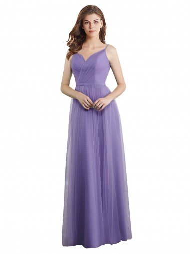 Shop Sweetheart Deep V-Back Tulle Bridesmaid Dress with Draped Bodice Sydney