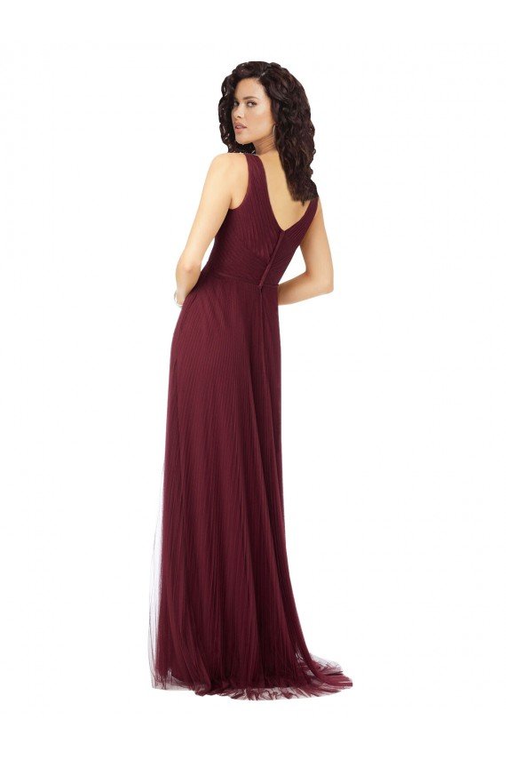 Sydney Long A-Line V-Neck Tulle Bridesmaid Dress
