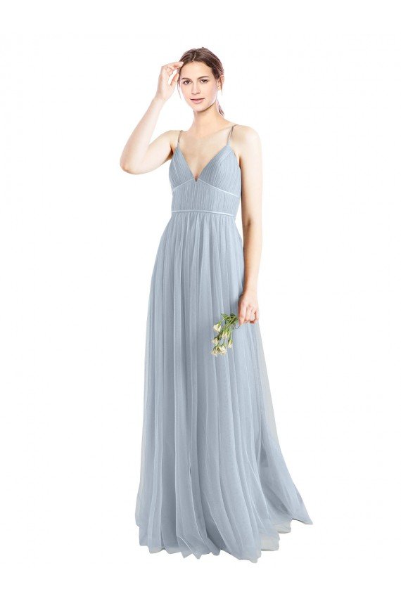 Sydney Spaghetti Straps V-Neck Slim A-Line Tulle Bridesmaid Dress