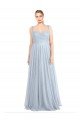 Sydney Sweetheart Spaghetti Straps Long Tulle Bridesmaid Dress with Criss Cross Back
