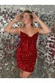 Sweetheart Sleeveless Short Velvet Sequin Homecoming Dress / Prom Dress