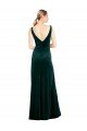 Sydney Sleek V-Neck Long Formal Velvet Bridesmaid Dress / Prom Dress with Side Slit