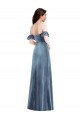 Sydney Ruffle Sleeve Off the Shoulder Velvet Maxi Bridesmaid Dress / Prom Dress