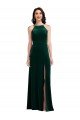 Sydney Velvet Halter Maxi Bridesmaid Dress / Prom Dress with Front Slit