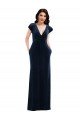 Sydney Flutter Sleeve Wrap Bodice Formal Velvet Maxi Bridesmaid Dress / Prom Dress with Pockets