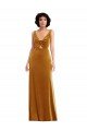 Sydney Twist Front Cutout Velvet Maxi Bridesmaid Dress / Prom Dress with Pockets