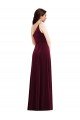 Sydney One Shoulder Spaghetti Strap Velvet Maxi Bridesmaid Dress / Prom Dress with Pockets