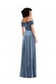 Sydney Draped Cuff Off the Shoulder Velvet Maxi Bridesmaid Dress / Prom Dress with Pockets