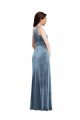 Sydney One Shoulder Draped Velvet Maxi Bridesmaid Dress / Prom Dress