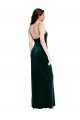 Sydney Straight Neckline Spaghetti Straps Long Velvet Bridesmaid Dress / Prom Dress with High Side Slit