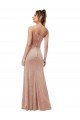 Sydney One Shoulder Formal Stretch Velvet Bridesmaid Dress / Prom Dress with Front Slit