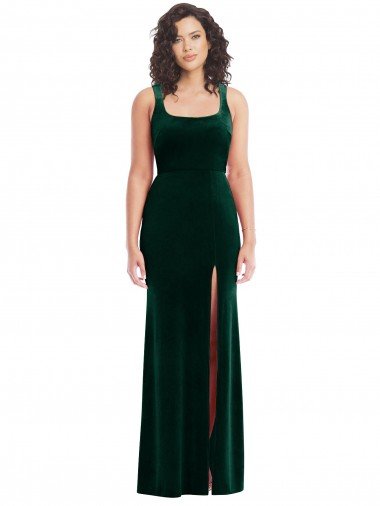 Sydney Square Neck Long Velvet Maxi Bridesmaid Dress / Prom Dress