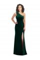Sydney One Shoulder Velvet Trumpet Bridesmaid Dress / Prom Dress with Front Slit