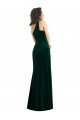 Sydney One Shoulder Velvet Trumpet Bridesmaid Dress / Prom Dress with Front Slit