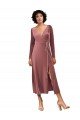 Sydney Long Sleeve Velvet Faux Wrap Midi Length Bridesmaid Dress / Prom Dress