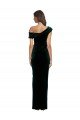 Sydney Long Asymmetric Neckline Ruched Formal Velvet Bridesmaid Dress / Prom Dress